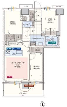 エクセレントシティ南千住ザ・レジデンス	 間取り J type［PREMIUM PLAN］