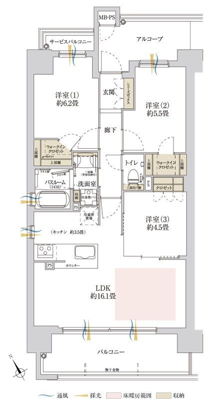ワコーレ西明石パークビスタ 間取り A type