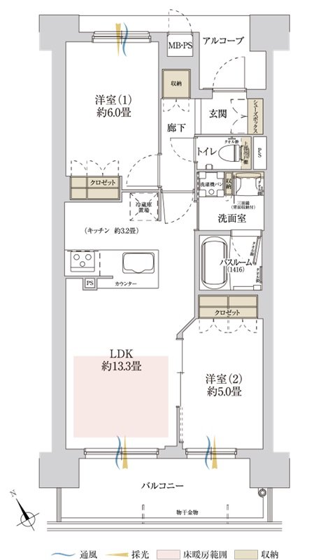 ワコーレ西明石パークビスタ 間取り B type