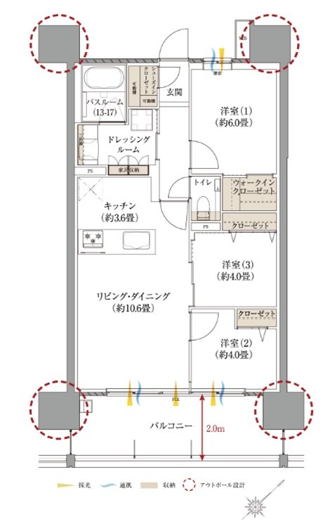 サーパス新水前寺駅前 間取り Bタイプ