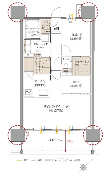サーパス新水前寺駅前 間取り Bタイプ メニュープラン