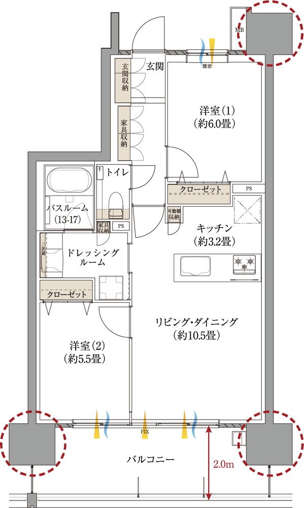 サーパス新水前寺駅前 間取り Cタイプ