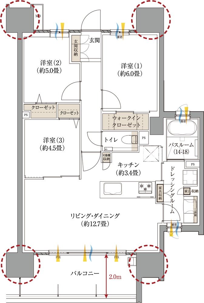 サーパス新水前寺駅前 間取り Dタイプ