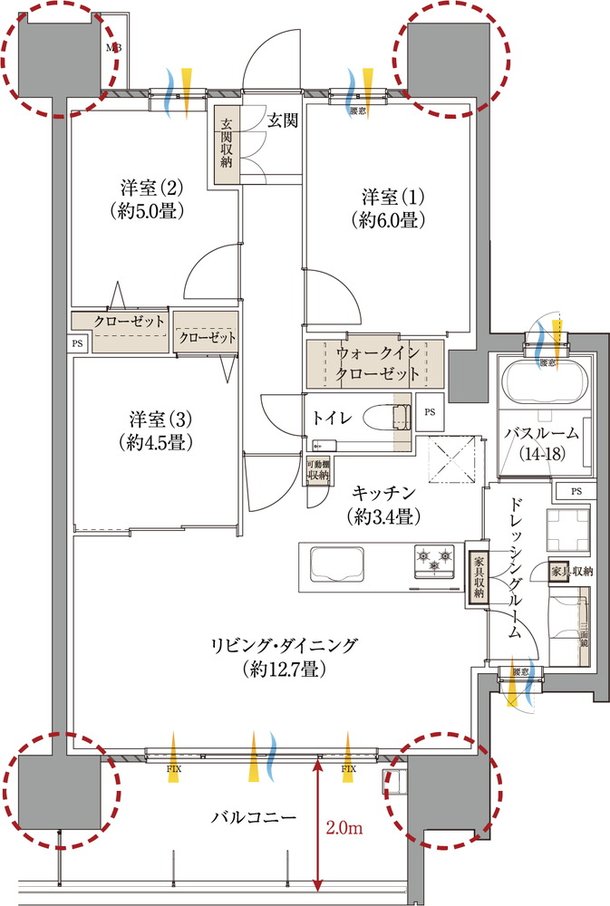 サーパス新水前寺駅前 間取り Dタイプ