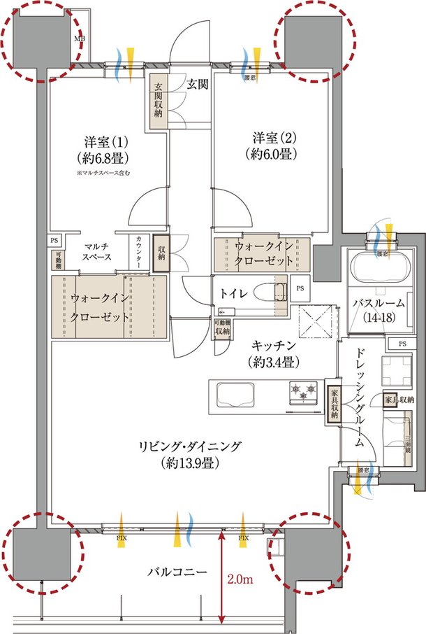 サーパス新水前寺駅前 間取り Dタイプ メニュープラン