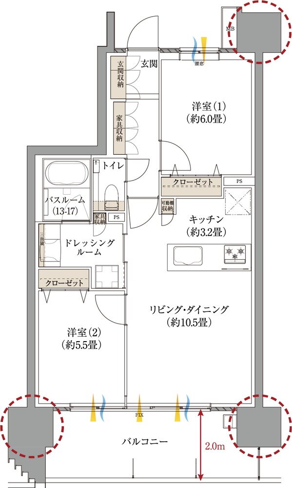 サーパス新水前寺駅前 間取り C2タイプ