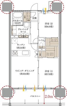 サーパス新水前寺駅前 間取り Bタイプ メニュー2プラン（有償）