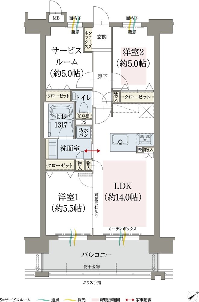 オーヴィジョン山口中央 間取り B TYPE