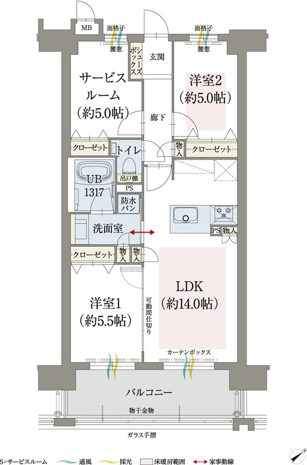 オーヴィジョン山口中央 間取り B TYPE