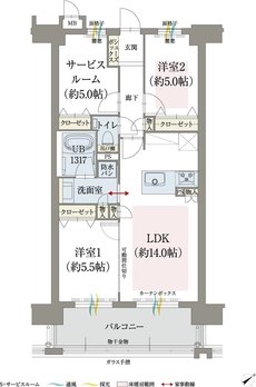 オーヴィジョン山口中央 間取り B TYPE