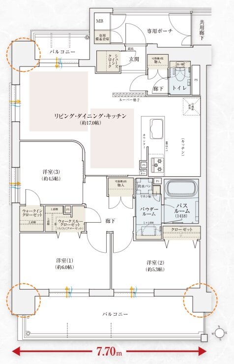 エステムコート伏見丹波橋 間取り G type