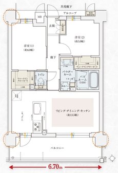 エステムコート伏見丹波橋 間取り B type