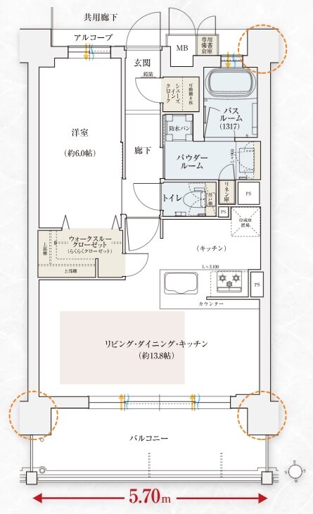 エステムコート伏見丹波橋 間取り D type