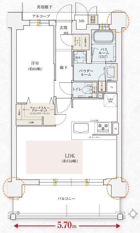 エステムコート伏見丹波橋 間取り D type