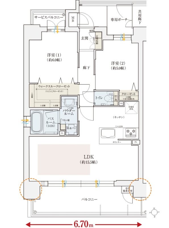 エステムコート伏見丹波橋 間取り A type