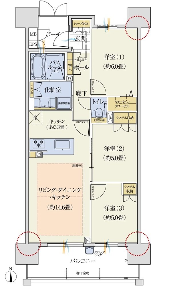 モアグレース稲沢ザ・レジデンス 間取り B TYPE