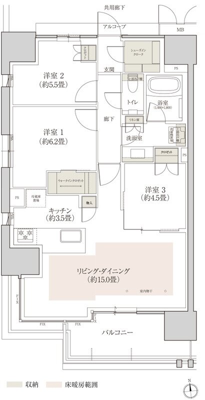 (仮称)ローレルコート上前津 間取り E type