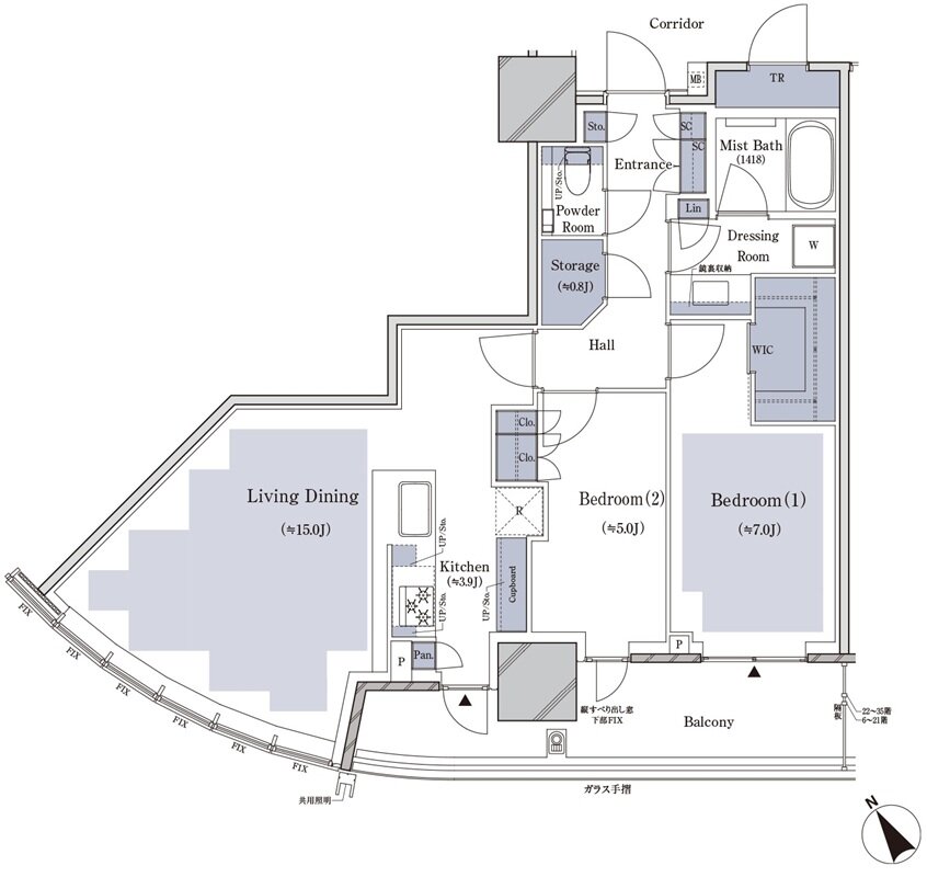 ブランズタワー横浜北仲 間取り S70C type