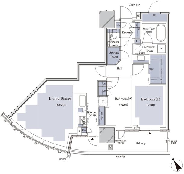 ブランズタワー横浜北仲 間取り S70C type