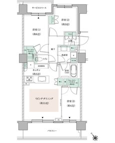 パークホームズ東札幌 間取り D1タイプ