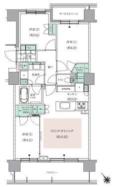 パークホームズ東札幌 間取り D2タイプ
