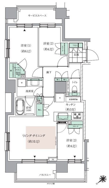 パークホームズ東札幌 間取り Gタイプ