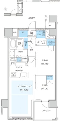 レーベン京都河原町五条 ONE SUITE 間取り C type