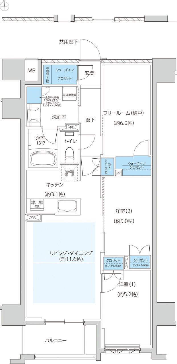 レーベン京都河原町五条 ONE SUITE 間取り D type
