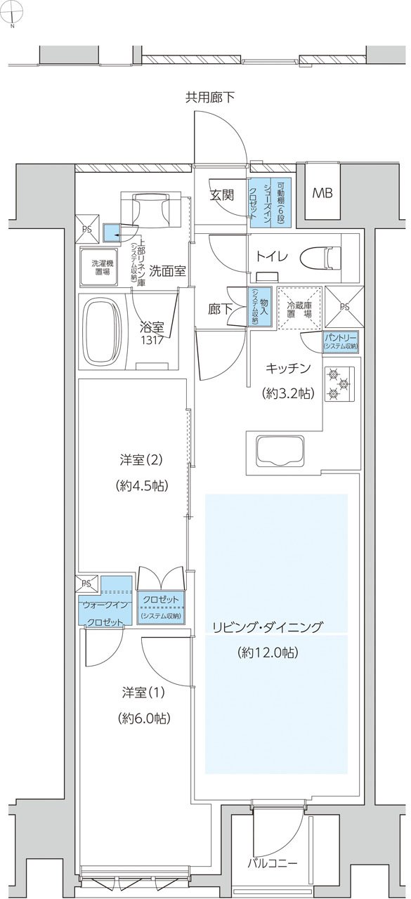 レーベン京都河原町五条 ONE SUITE 間取り K type