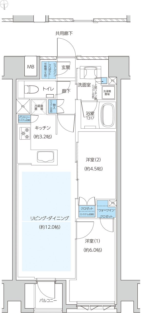 レーベン京都河原町五条 ONE SUITE 間取り L type