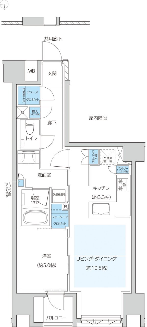 レーベン京都河原町五条 ONE SUITE 間取り M type