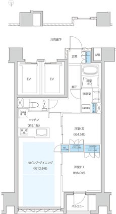 レーベン京都河原町五条 ONE SUITE 間取り O type