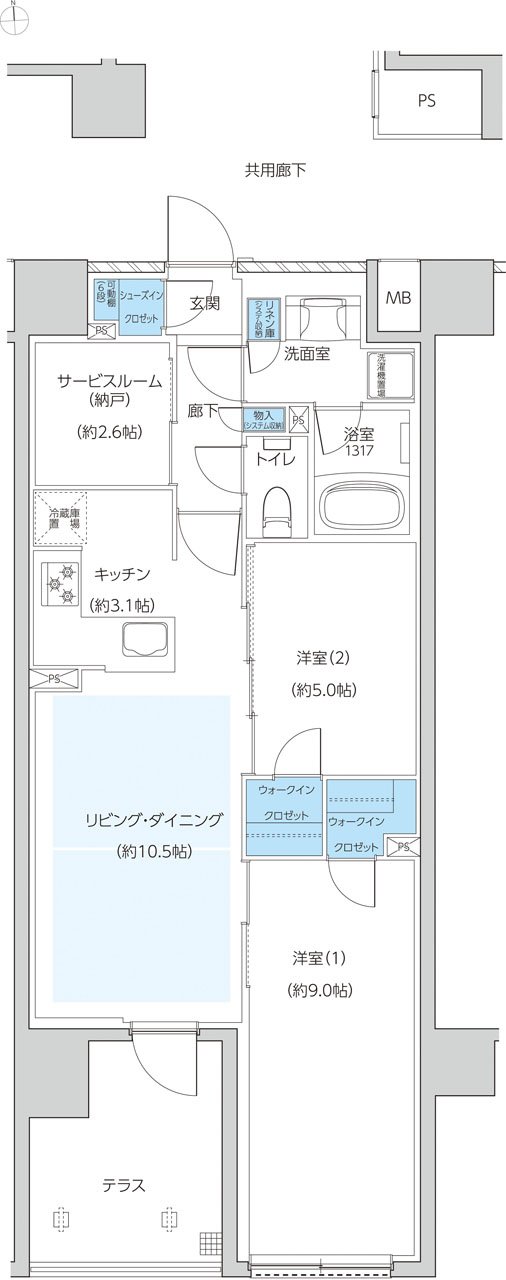 レーベン京都河原町五条 ONE SUITE 間取り St type