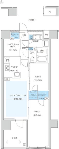 レーベン京都河原町五条 ONE SUITE 間取り St type