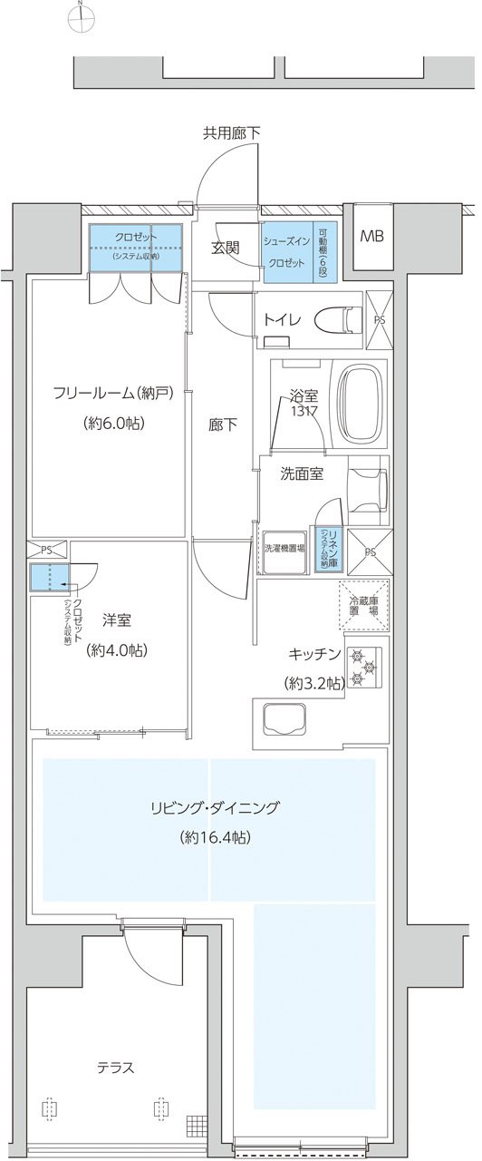 レーベン京都河原町五条 ONE SUITE 間取り Ut type