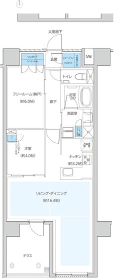 レーベン京都河原町五条 ONE SUITE 間取り Ut type