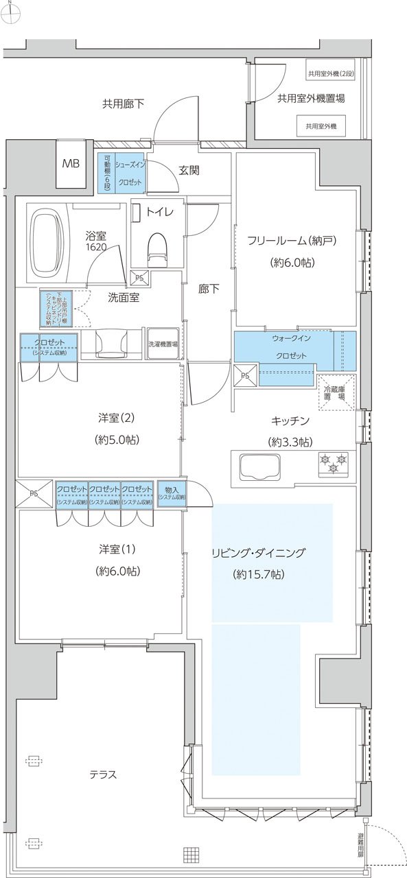 レーベン京都河原町五条 ONE SUITE 間取り Vt type