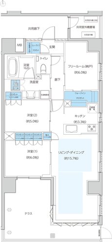 レーベン京都河原町五条 ONE SUITE 間取り Vt type