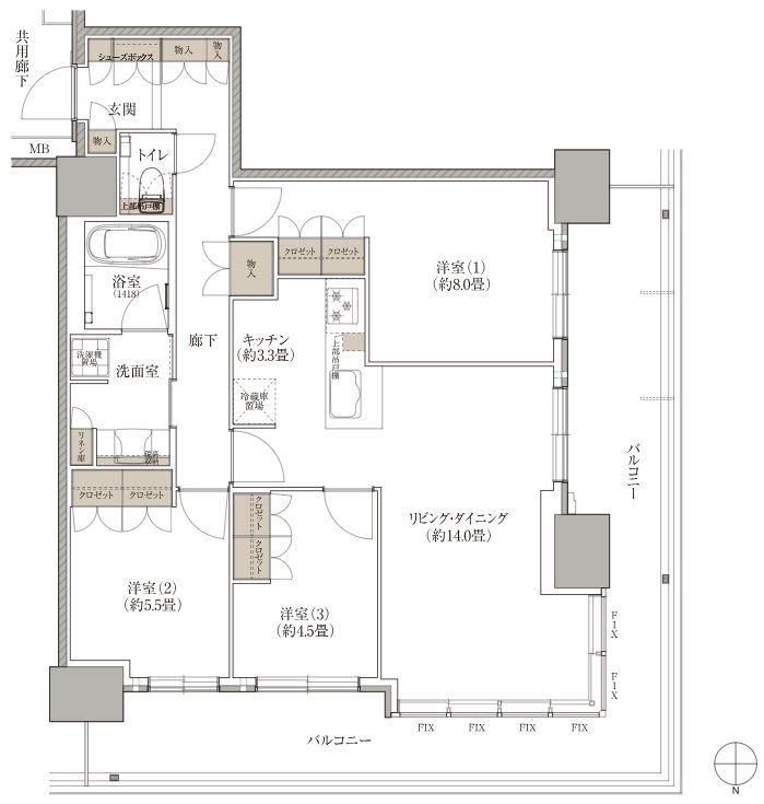 ブランズタワー西宮 間取り M type