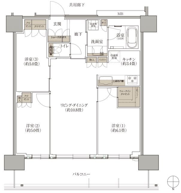 ブランズタワー西宮 間取り Y type