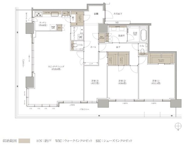 ブランズタワー西宮 間取り PF type