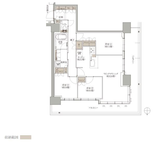 ブランズタワー西宮 間取り A type