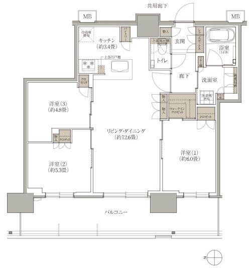 ブランズタワー西宮 間取り N type