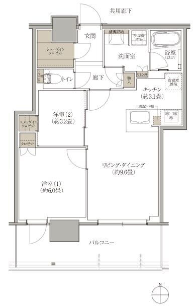 ブランズタワー西宮 間取り F type