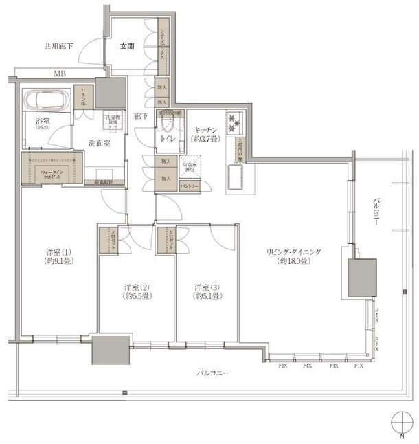 ブランズタワー西宮 間取り SA type
