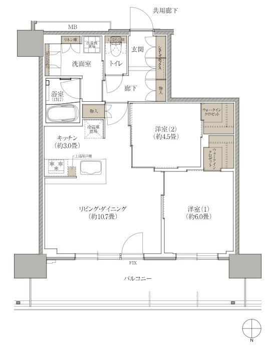 ブランズタワー西宮 間取り W type
