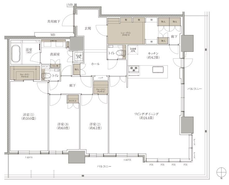 ブランズタワー西宮 間取り PA type