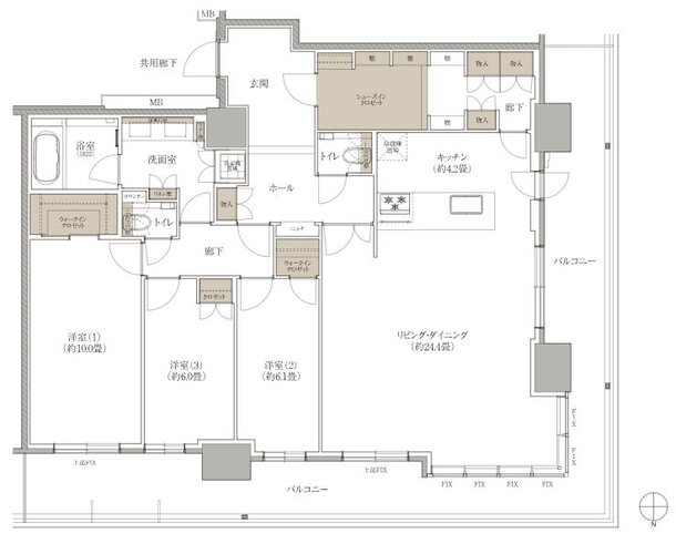 ブランズタワー西宮 間取り PA type