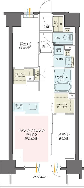 クリオ川崎セントラルマークス 間取り Dタイプ