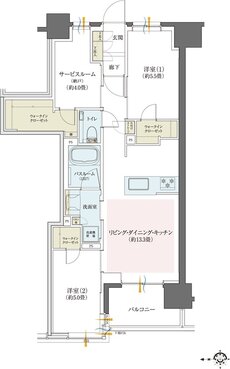 クリオ川崎セントラルマークス 間取り Cタイプ